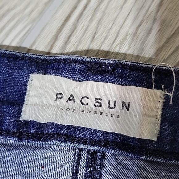 PACSUN Super Stretch Shortie Distressed Jean Shorts, Women's Waist 28 - Picture 3 of 9